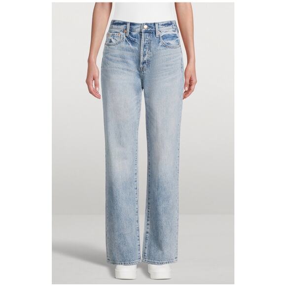 Revolve Pistola Cassie High Rise Straight Button Fly Jeans Malibu Vintage Sz 26 - Picture 1 of 14
